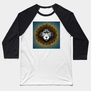 Golden Mandala Lion Baseball T-Shirt